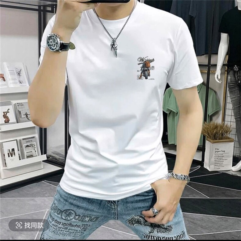1506-1/TDX70551/P32男士印花纯棉短袖T恤时尚百搭休闲高品质潮牌,男装T恤,星座1506-1