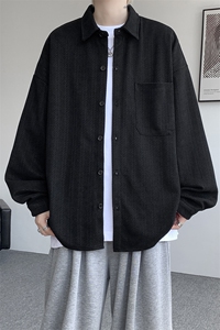 衬衫男秋季新款港风宽松大码雪尼尔长袖衬衣CS7008-P39图片