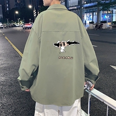 春季长袖衬衫男宽松港风衬衣男外套男CSCS289-P35，男装衬衫，电商B371