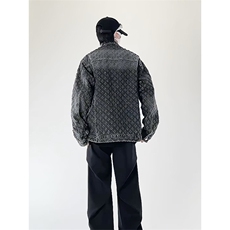 潮流做旧磨毛大码男女拼色牛仔外套夹克J8813-P65【特价】，男装工装外套，电商A007