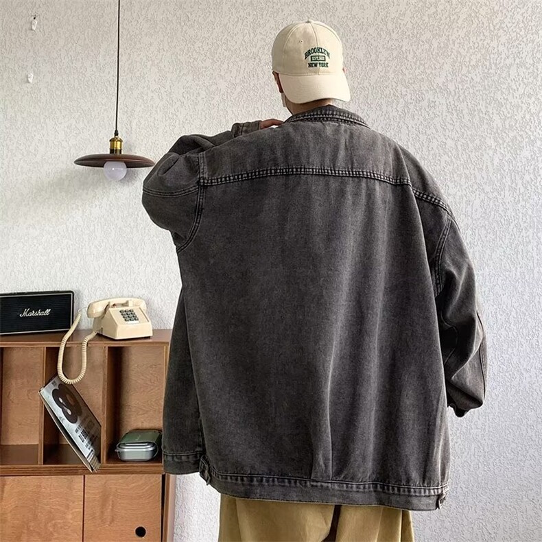 牛仔外套男春秋夹克港风帅气宽松学生休闲工装上衣服JK8821/P58,男装工装外套,星座506