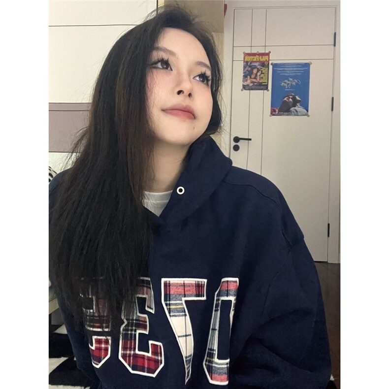 5376-P50原版做工华棉复合休闲宽松卫衣薄款/加绒,女装卫衣/绒衫,星座617A-2