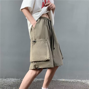 夏季新款日系潮牌纯棉外穿百搭短裤男运动宽松休闲美式工装五分裤图片