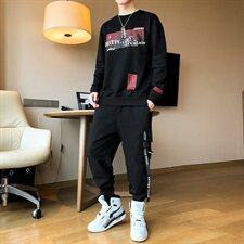 新款春秋男士卫衣套装ins潮流百搭宽松秋装两件套DS988T，男装卫衣，电商A102