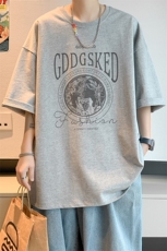 已注册/夏季内景痞帅炸街落肩短袖T恤男潮宽松打底衫DT9730/P25，男装T恤，电商B316