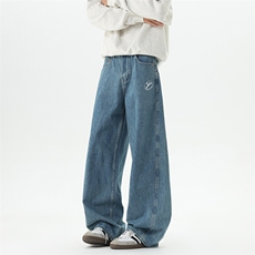 【现货】XZ1218BK1536特价P48美式复古字母刺绣水洗牛仔裤，男装牛仔裤，星座1218（原611-3）