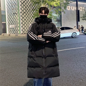 主推 过膝棉衣 织带三条杠长款加厚情侣羽棉服 外套男 G1076 P168图片