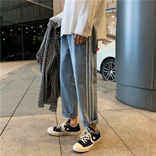牛仔裤男2026新款宽松直筒港风九分裤子潮牌百搭长裤NZ301-P35，男装牛仔裤，星座1008-2