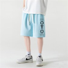 HD74114-P22华夫格短裤男大码宽松五分裤男直筒中裤，男装休闲裤，电商A040