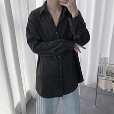 春秋~白衬衫坠感休闲男女日系简约衬衣长袖韩版纯棉宽松设计感，男装衬衫，星座601-1