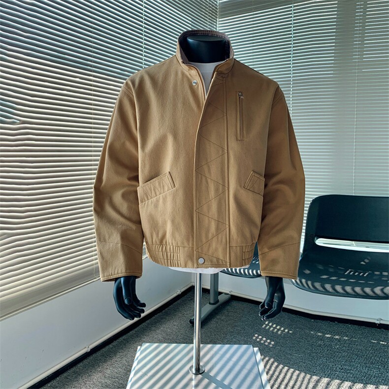 秋季新款现货假模风撞色立领宽松夹克男DSA157-1-J2528-P93，男装夹克，电商A157-1