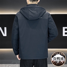 新标50白鸭绒冬季新款男士连帽休闲商务外套男Y9803-P170，女装短外套，星座310B-3