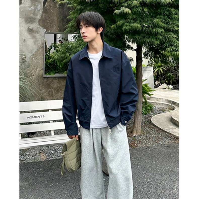 复古男女外套春季翻领休闲慵懒风夹克宽松百搭春秋J6813,男装夹克,星座1116A（原606A-3）