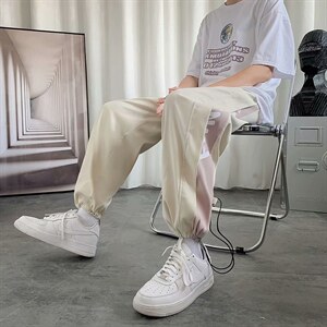 夏季裤子男士宽松休闲束脚裤中性运动裤百搭潮流韩版潮BK97-p30图片