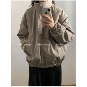 【001】复古立领夹克外套男女宽松百搭休闲长袖上衣A079-JK12-P74