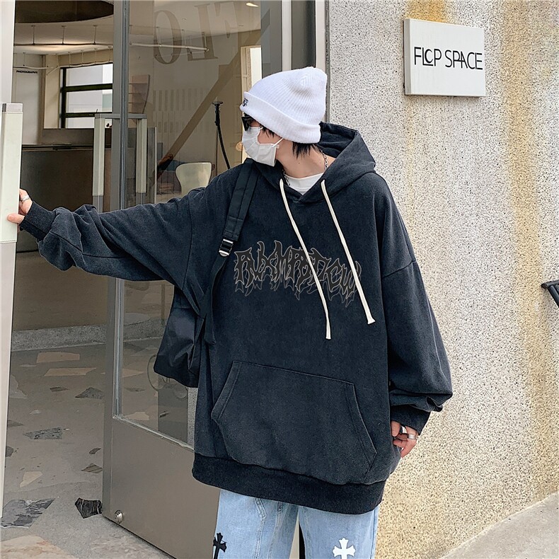 22新款秋复古美式水洗做旧宽松连帽男女中性卫衣301B-JB7886-P68图片
