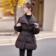 现货，2025新款羽绒服女冬季中长款面包服时尚宽松加厚外套潮，女装羽绒服，兰菲阁