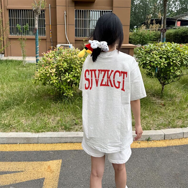 万针全刺绣解构设计260克重磅双纱纯棉高品质美式高街短袖T恤特35,男装T恤,电商A486