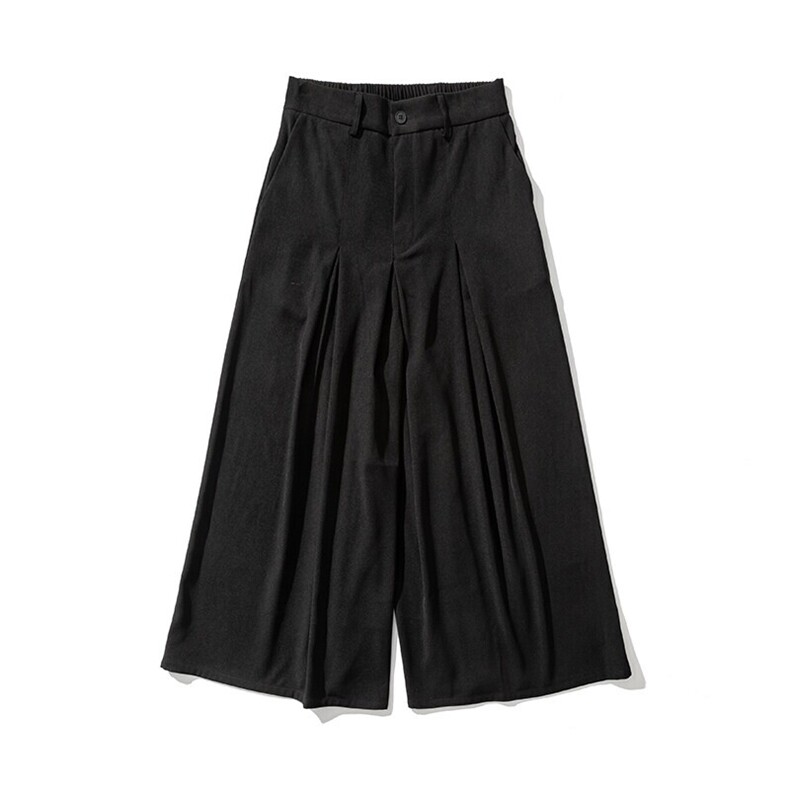 夏季大码宽松裙裤风直筒阔腿裤休闲裤中式潮暗黑K251/P70,男装休闲裤,钱塘713