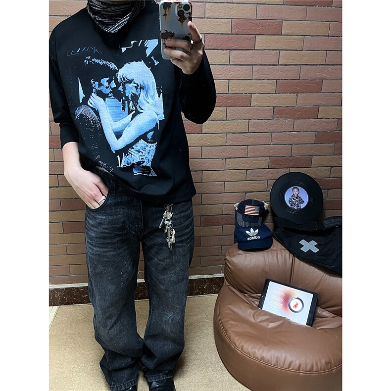 蓝调之吻秋季献宽长袖T恤衫D328-CX7703-P29,男装T恤,电商D328
