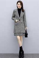 单件/两件套洋气格子毛呢套装职业裙2025春秋季韩版女装气质外套，女装套装/套裙，香莘料