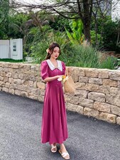 长款连衣裙，女装连衣裙，芷炫