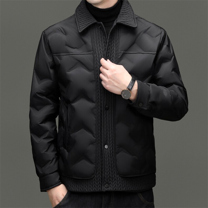 冬季白鸭绒翻领轻薄羽绒服休闲男士短款户外保暖防寒潮服男外套,男装羽绒服,钱塘6003（原4033）