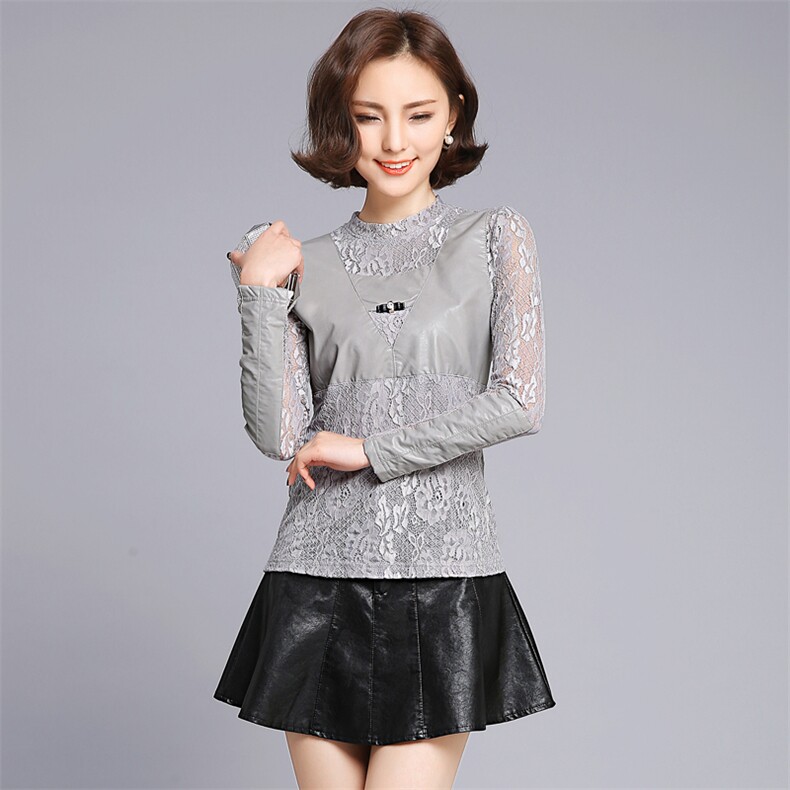 长袖纯色蕾丝衫/雪纺衫显瘦修身甜美优雅气质2020年春季，女装蕾丝衫/雪纺衫，众宇琦