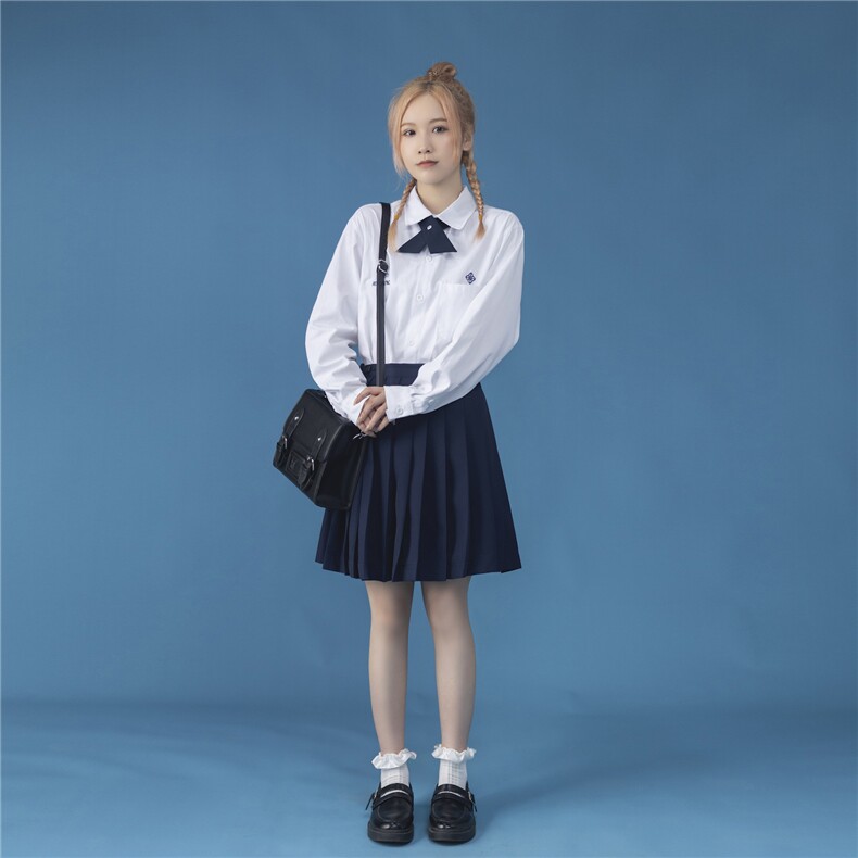 中性风送蝴蝶结C316CS675P58泰校服长袖衬衫JK制服校服班服，男装衬衫，电商C316