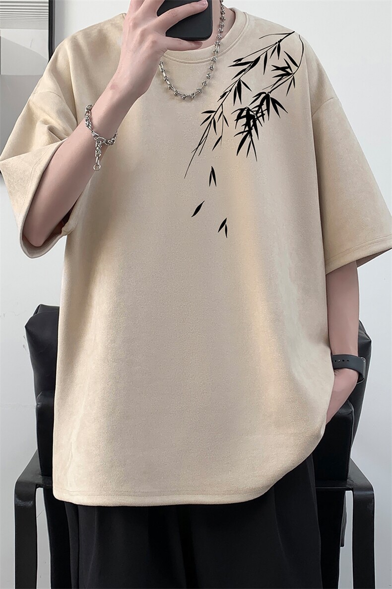 麂皮绒短袖t恤男大码半袖男大皂风JD82382-P25,男装T恤,电商A040