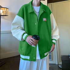 Wt150-P62华夫格拼色开衫外套棒球服，男装夹克，星座1501-1