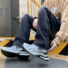 美式复古直筒阔腿牛仔裤男秋冬款潮牌高街痞帅休闲长裤RK1328-P36，男装牛仔裤，星座412-3