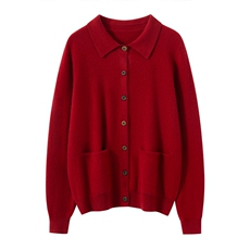 2025年秋季通勤侧兜开衫时尚百搭通勤简约休闲，女装羊绒衫，朝思纯山羊绒