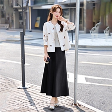 主推现货重工艺新款新中式春夏提花刺绣设计感时尚气质减龄两件套，女装套装/套裙，韩美纤衣