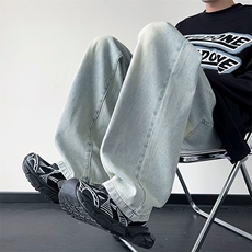 大大男款潮牌百搭宽松直筒阔腿休闲裤416B-NH836-P50限78，男装休闲裤，星座416B-1