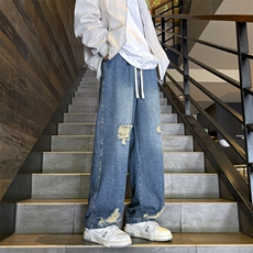 816时尚新款休闲牛仔裤港风美式宽松直筒特批40，男装牛仔裤，星座215-2（原311A-2）