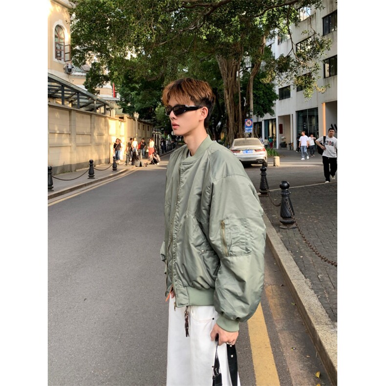 美式ma1飞行员夹克外套男春秋款cleanfit短款棉服绿色广州棒球服,男装夹克,星座1007（原301D）