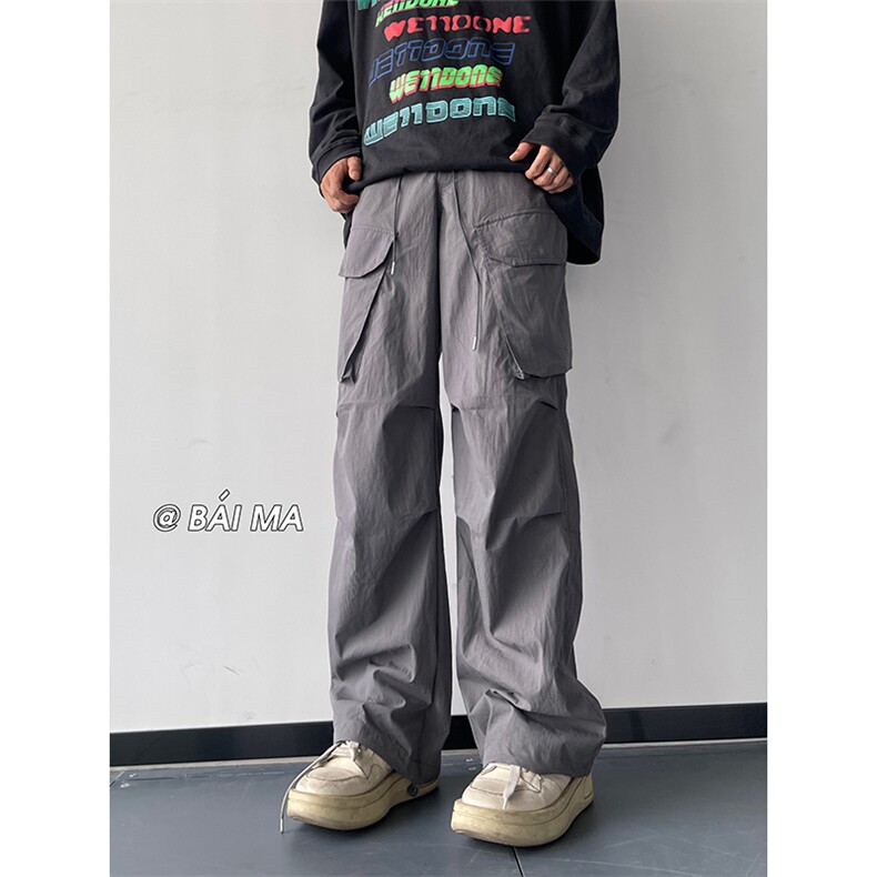 美式11街头户外工装裤宽松百搭阔腿裤设计感裤子XZ211-1-K2346-60,男装工装外套,星座211-1