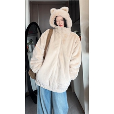 仿兔毛绒棉服外套加绒潮牌情侣款保暖男女D2660-TP60128，男装棉衣，电商A102