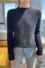 100%纯羊毛衫女一线成衣半高领针织衫毛衣宽松羊绒衫长袖打底上衣，女装羊毛衫，美轩羊绒
