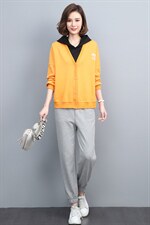 2021春季新款时尚个性气质V领舒适卫衣两件套，女装套装/套裙，玛其路