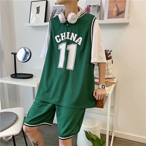 21新款篮球运动男t恤短裤训练服跑步套装健身宽松潮牌tz303-p36图片