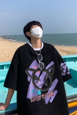 潮短袖t恤男夏情侣小众设计感圆领半袖体恤衫XZ514-2-T932-P28，男装T恤，星座514-2(原B239)