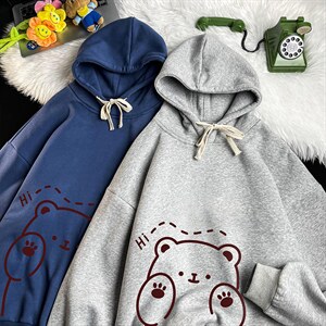 WY2236-P35 加绒款-P40 纯棉连帽卫衣男大码运动帽衫宽松薄图片