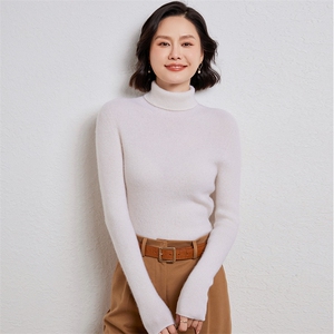 优雅女士高领羊毛衫 羊毛 显瘦百搭保暖针织衫图片