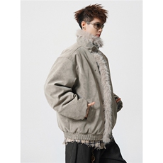 现货皮质座山雕棉服美式翻领毛毛重磅情侣外套A170-M915-TP112，男装棉衣，电商A170