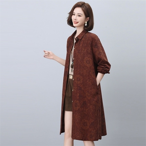 春季新款时尚花色衬衫连衣裙 优雅显瘦长袖女装裙子图片