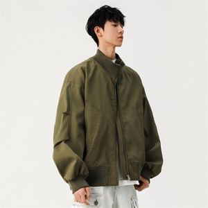 电商DSA028-JK2501 P65 100聚酯 螺纹立领机车飞行服夹克 限价98图片