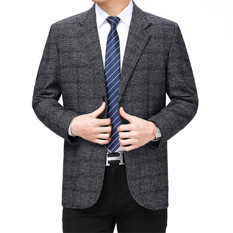 2023春秋季新款西服男商务休闲中年薄款小西装外套单西男免烫便西,男装西服,电商B212（原钱塘6029）