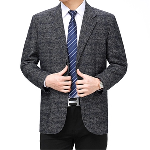 2023春秋季新款西服男商务休闲中年薄款小西装外套单西男免烫便西图片